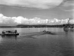 Hamar, Hamarbukta ved Jernbanebrygga, flyfotografering med s