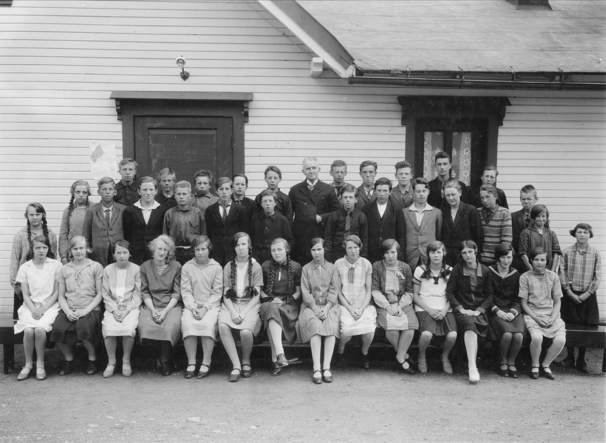 Konfirmanter på Løkken Verk, 1927. Overhøringsbilde.