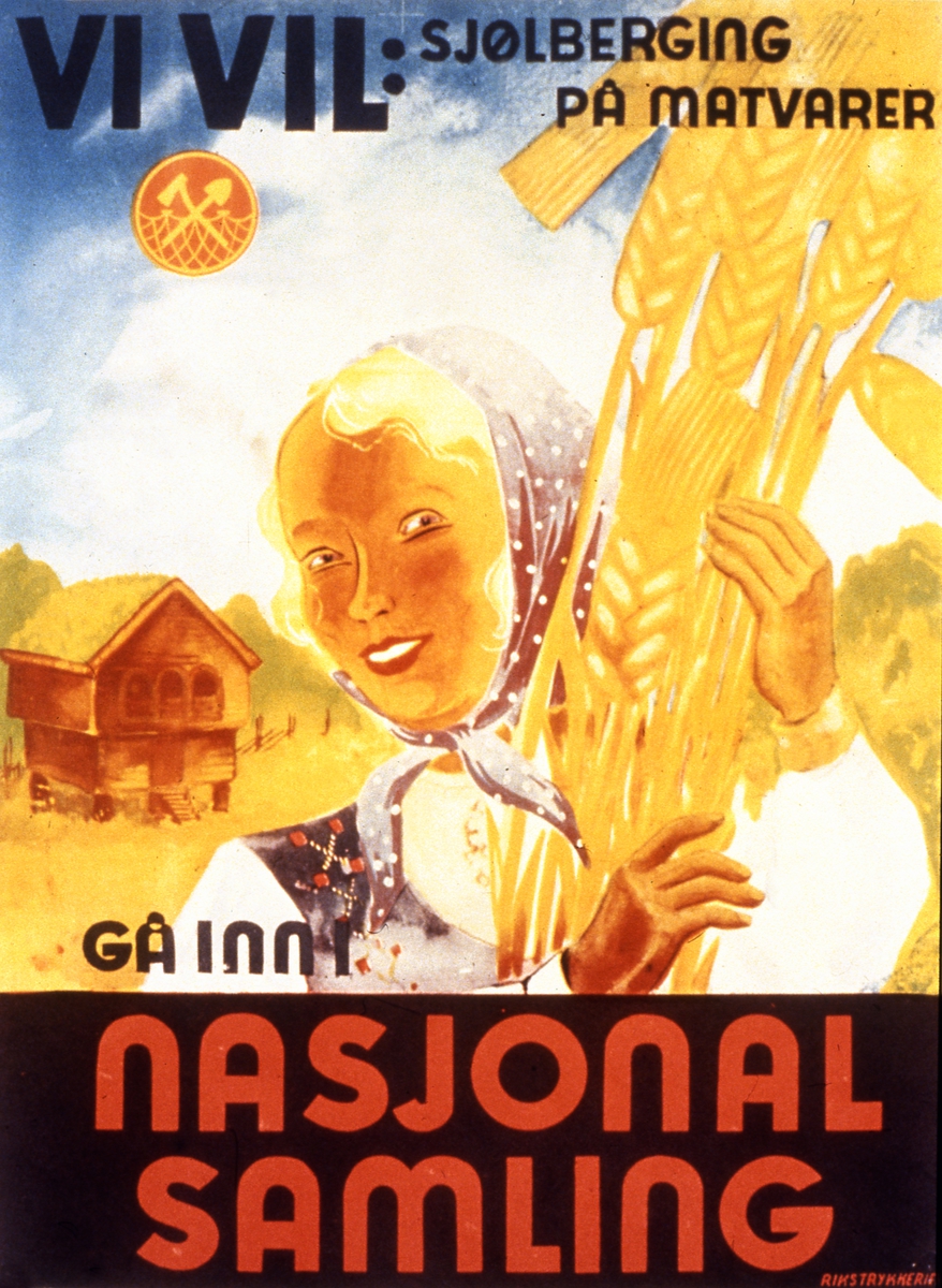 KRIGEN 40-45. JONSOK. NSUF. PROPAGANDA-PLAKATER. HIRDEN. NASJONAL SAMLING. PLAKAT. DUPLIKAT. 