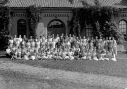 Hamar lærerskole, Holsetgata, gruppe dameturnere, gymnastikk