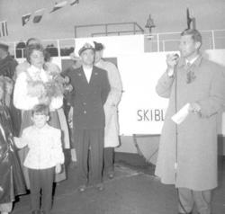 Hamardagen 1956, opptog, modell Skibladner, Hamar Brygge, t.