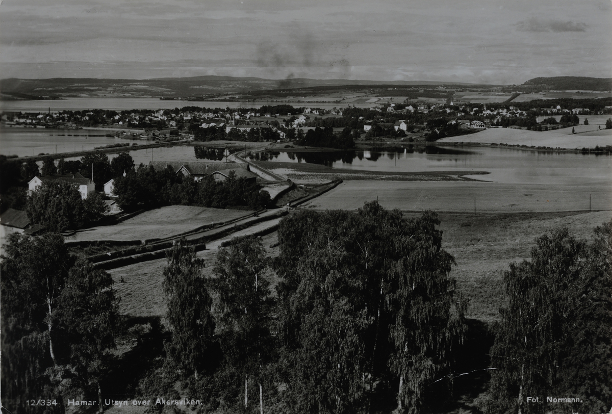Utsyn over Akersvika, Vang, Hamar. 