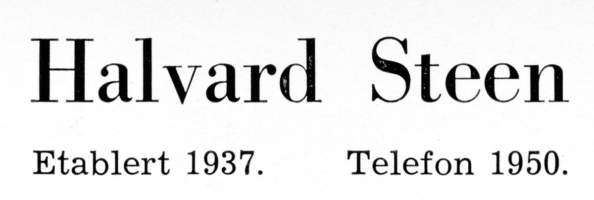 Gammel reklameplakat for Halvard Steen i Hamar. 