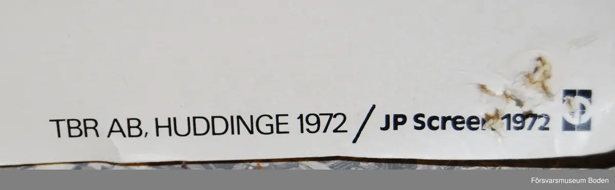 Affisch av hårdpapp, tryckt 1972.
