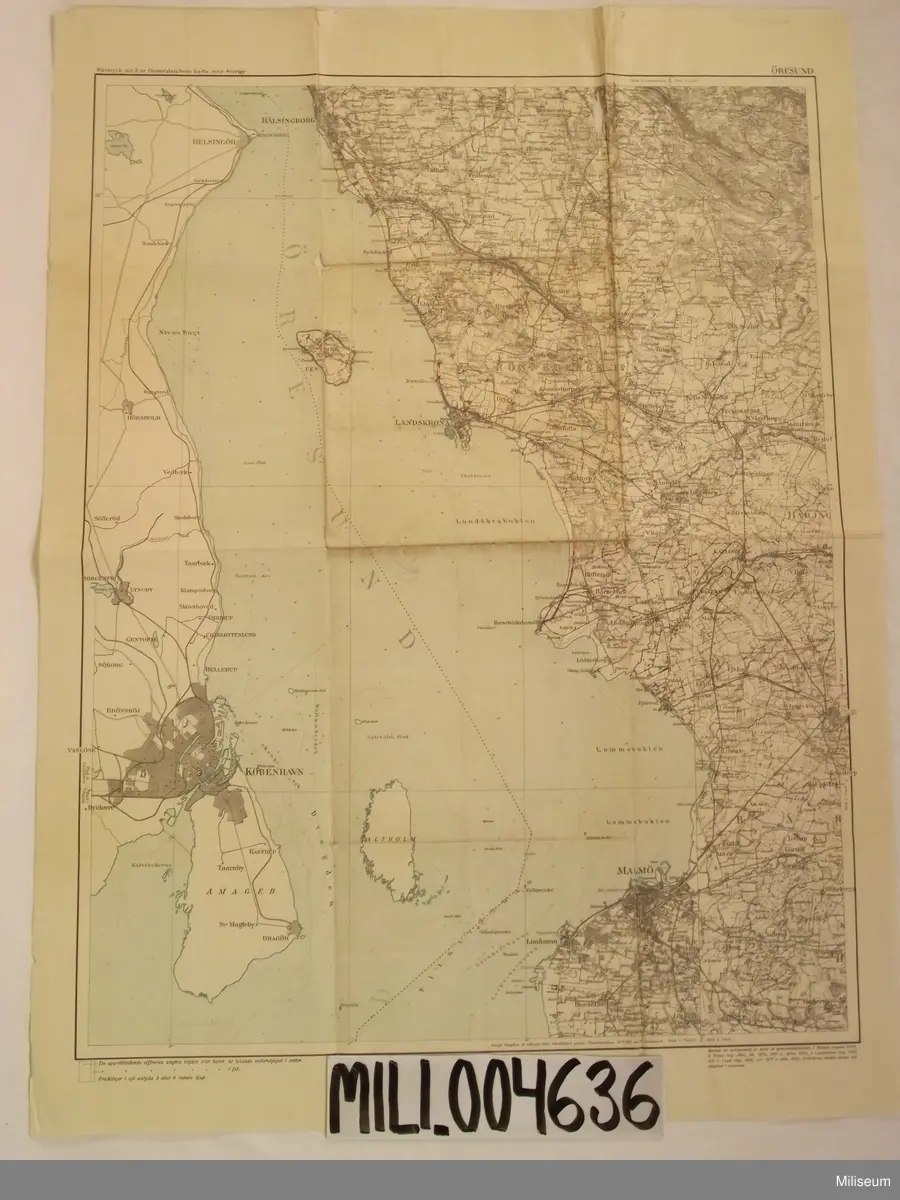Karta, Öresund. Skala 1:100000.