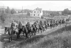 Avmarsch från Skövde - början på sommarmarschen 1934. (Hemmarsch?)