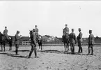 Officersaspirantskolan vid K 3 i Skövde 1929-30. Kavalleriinspektören på inspektion.