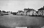 Volontärskolan, Karlsborg (F D F 6 Området). Byggnaderna har fått förlängning på husets gavlar omkring 1887.