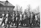 Fallskärmsjägarskolan Karlsborg 1957. Inryckning.