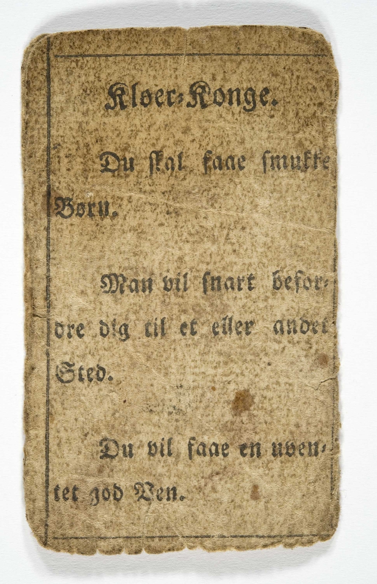 Kortspill, spåkort