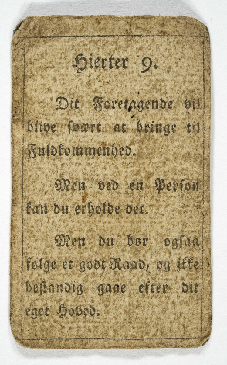 Kortspill, spåkort