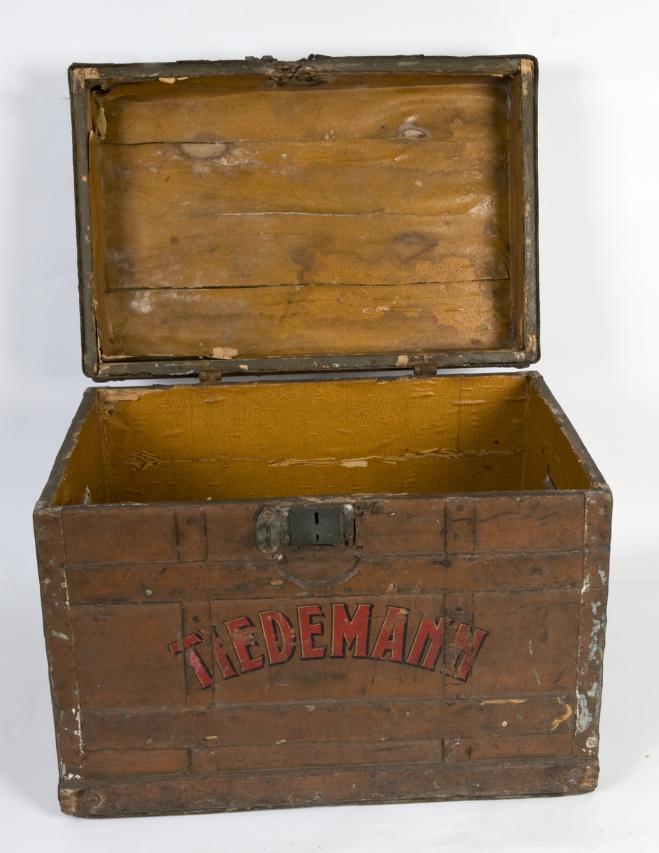 Salgskiste for Tiedemanns snus og karvet blad.