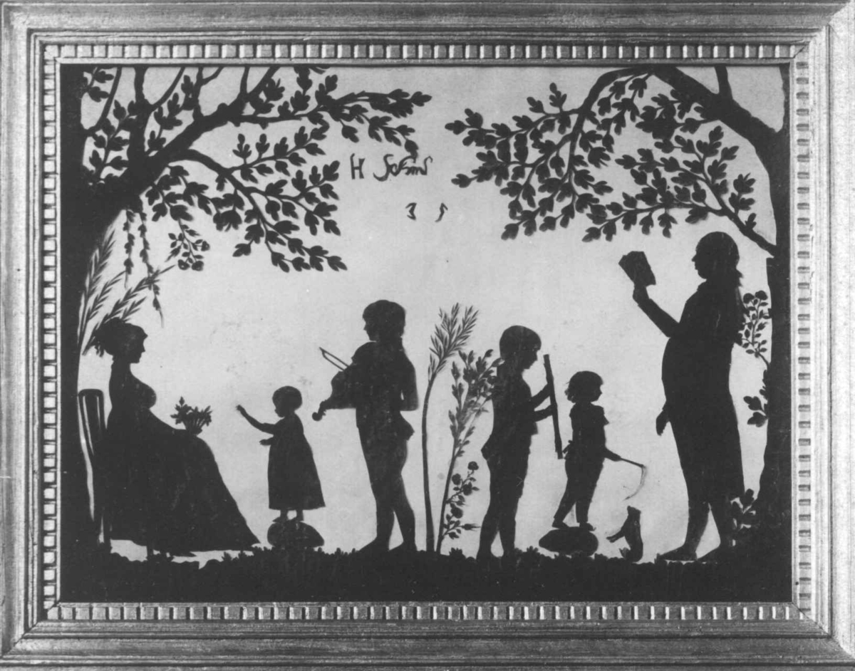 Portretter. Købmand og grosserer Nicolai Schmidt (1750-1813), Trondheim, og hustru Caroline Mathilde Fasting (1766-1818) med familie.