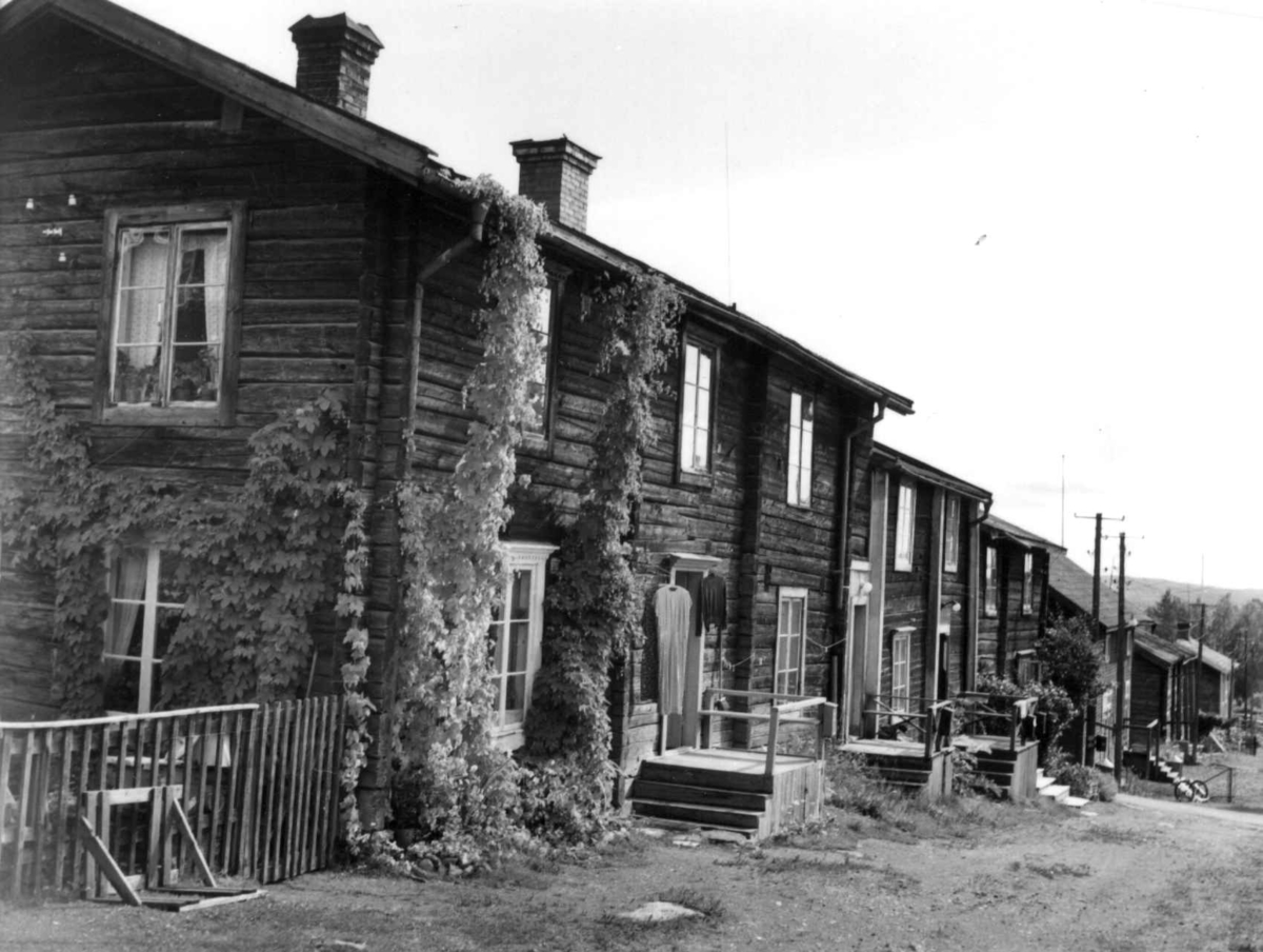 Gamle hus i Vilhelmina, et gammelt samisk sentrum. 1956.