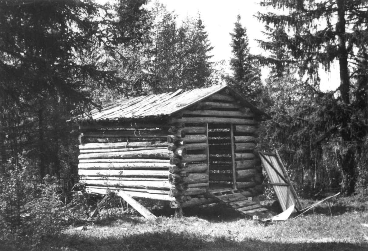 Laftet slåttebod, Gäutan ved Storuman-vassdraget 1958.