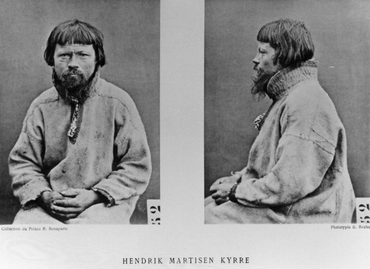 Roland Bonaparte sin samling. 
Portrett av Hendrik Mathisen Kyrre. Inngår i Bonapartes sameportretter som nr. 52.
Bonaparte