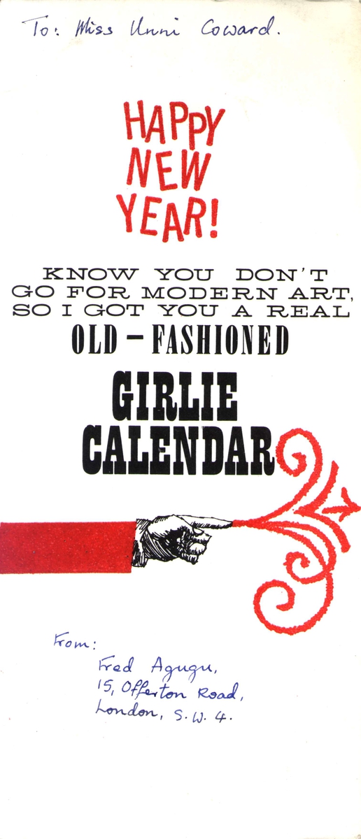 Nyttårskort. Nyttårshilsen. Kalender for 1892. Lett påkledd kvinne.