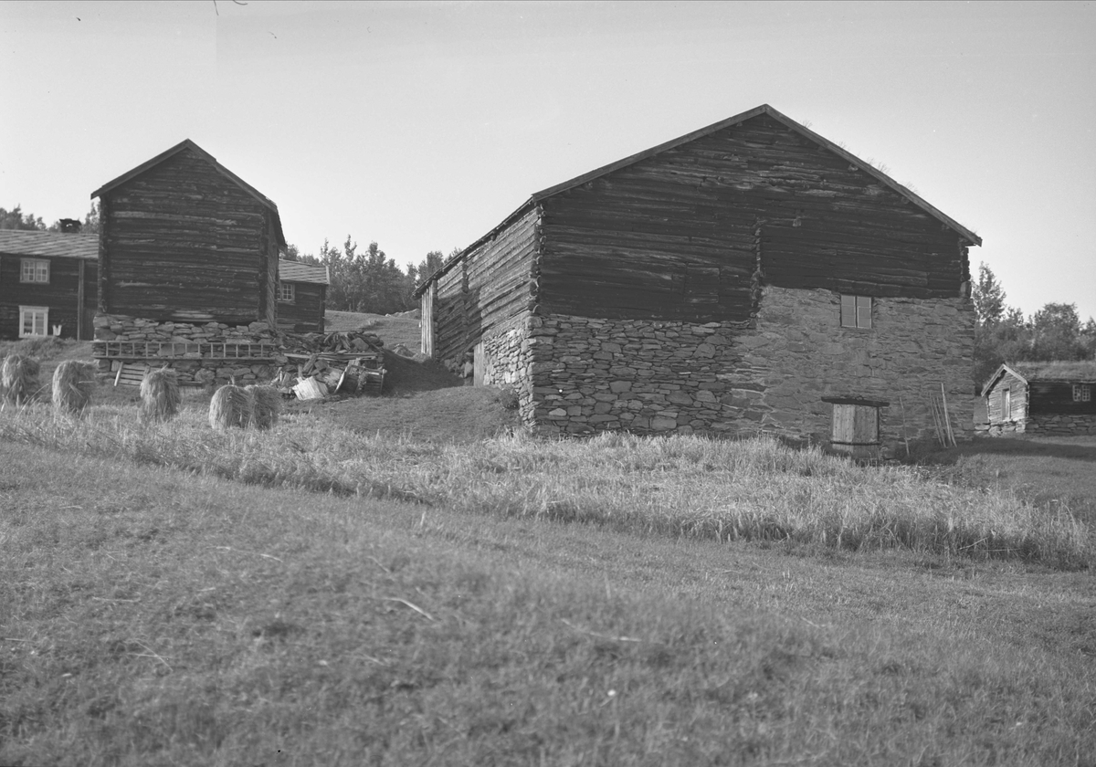 Gårdstun, Ørstad, Drivdalen, Oppdal, Sør-Trøndelag. Fotografert 1938. Fra album. 