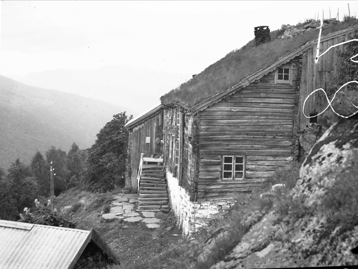 Stuebygning, Kletthamran, Lønset, Oppdal, Sør-Trøndelag. Fotografert 1939. 