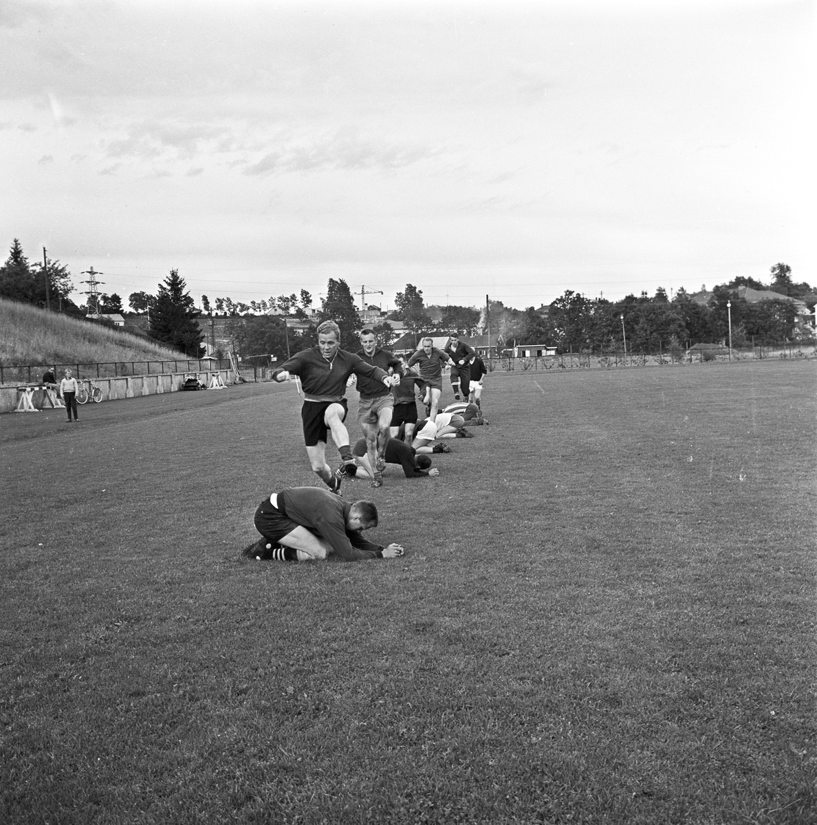 Serie bilder fra Asker (fotballaget) som trener. 22.08.1961.