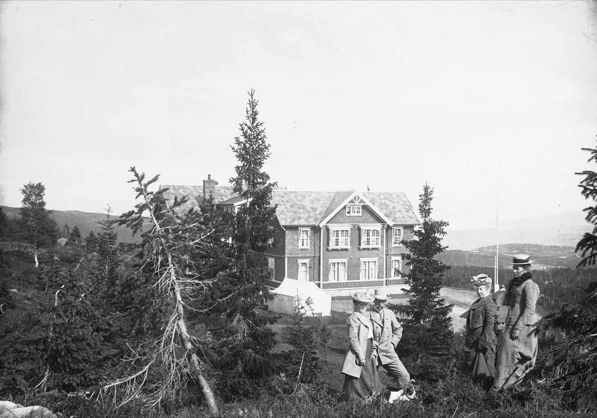Serie bilder, noe fra Valdres, noe fra reise med båt til Trondheim og noe fra Fjelsæter(?). Familieliv, antagelig familien Lund ca 1899-1902.