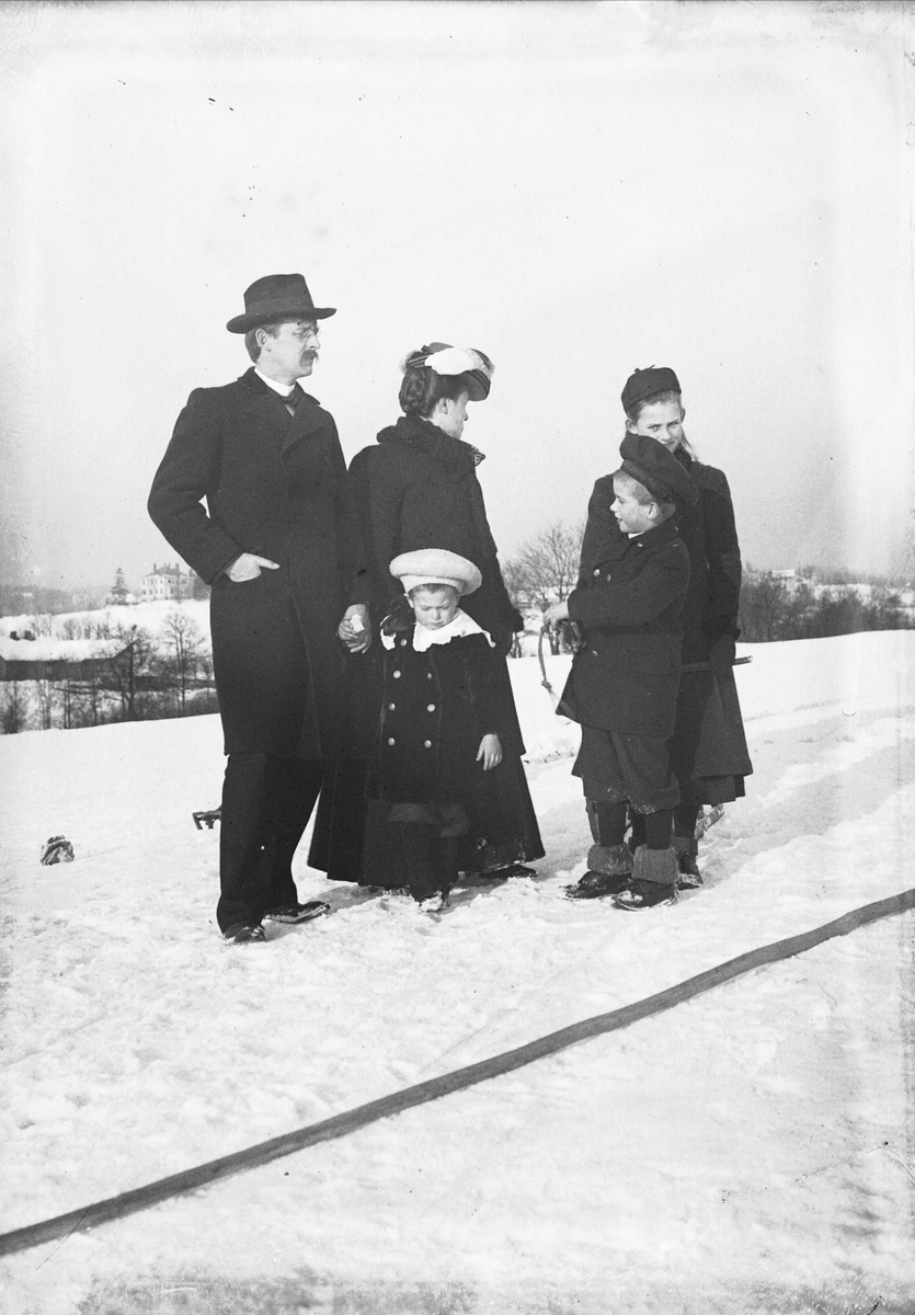 Serie bilder, noe fra Valdres, noe fra reise med båt til Trondheim og noe fra Fjelsæter(?). Familieliv, antagelig familien Lund ca 1899-1902.