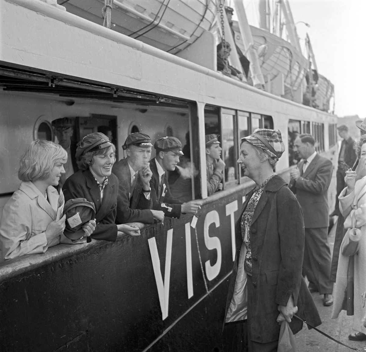 Serie. Russetur til København med MS Vistula og tilbake med ant. med sammen ferge. Fotografert juni 1961.