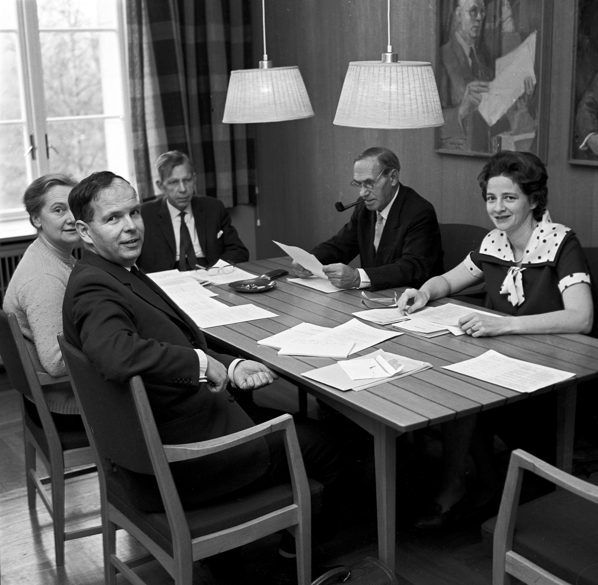 Venstregruppen i Bærum Formannskap. Fotografert 1963.