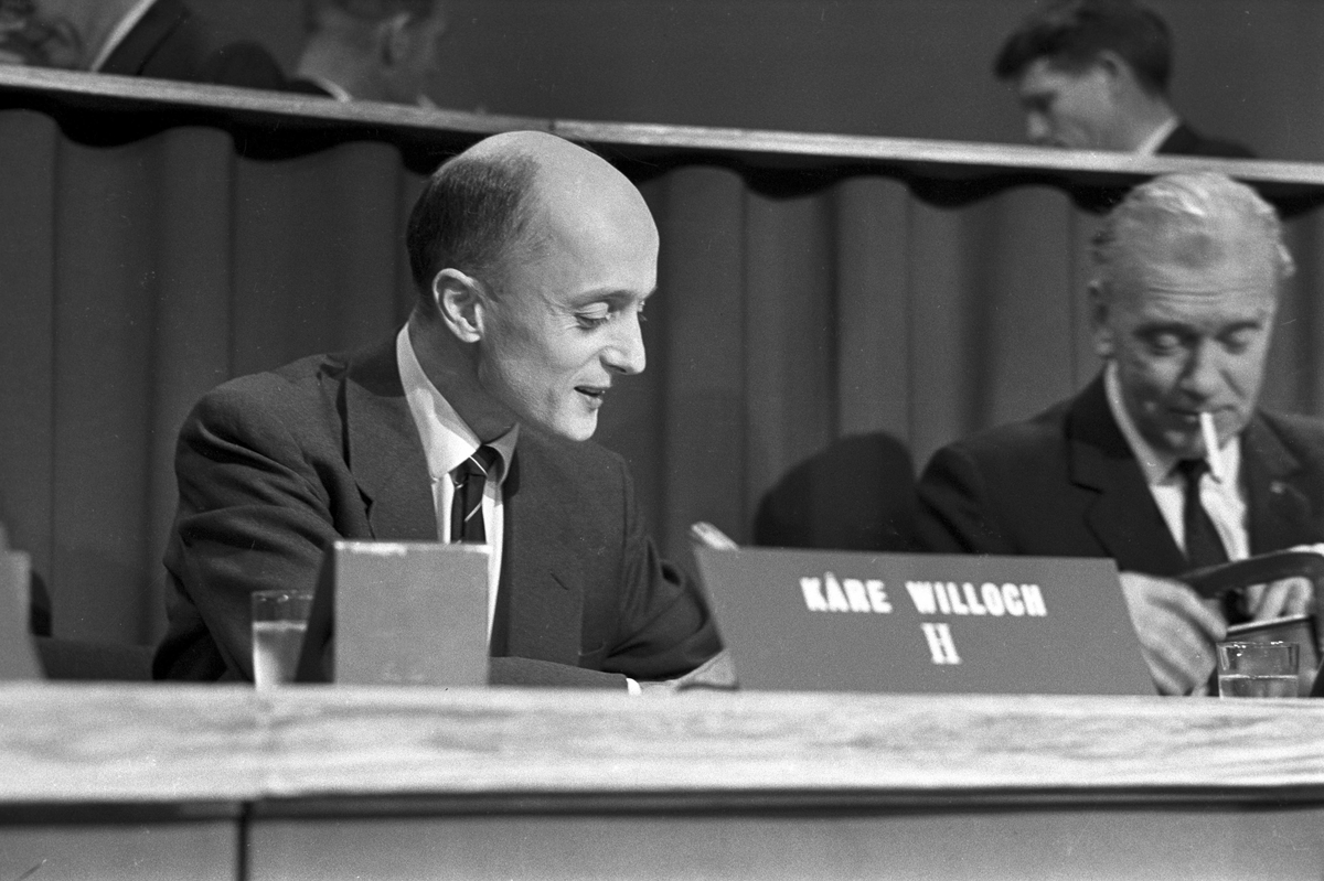 Serie. Fra stortingsvalget 1965. Valgdebatt. Fotografert 1965.