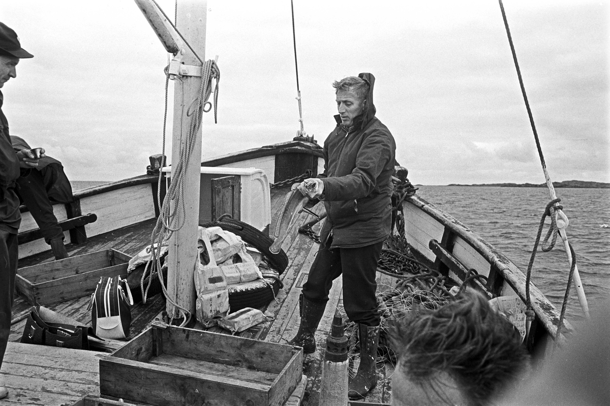 Serie. Dagbladets fiskekonkurranse "Gullfisk" i Mandal, Vest-Agder. Fotografert 1967.
