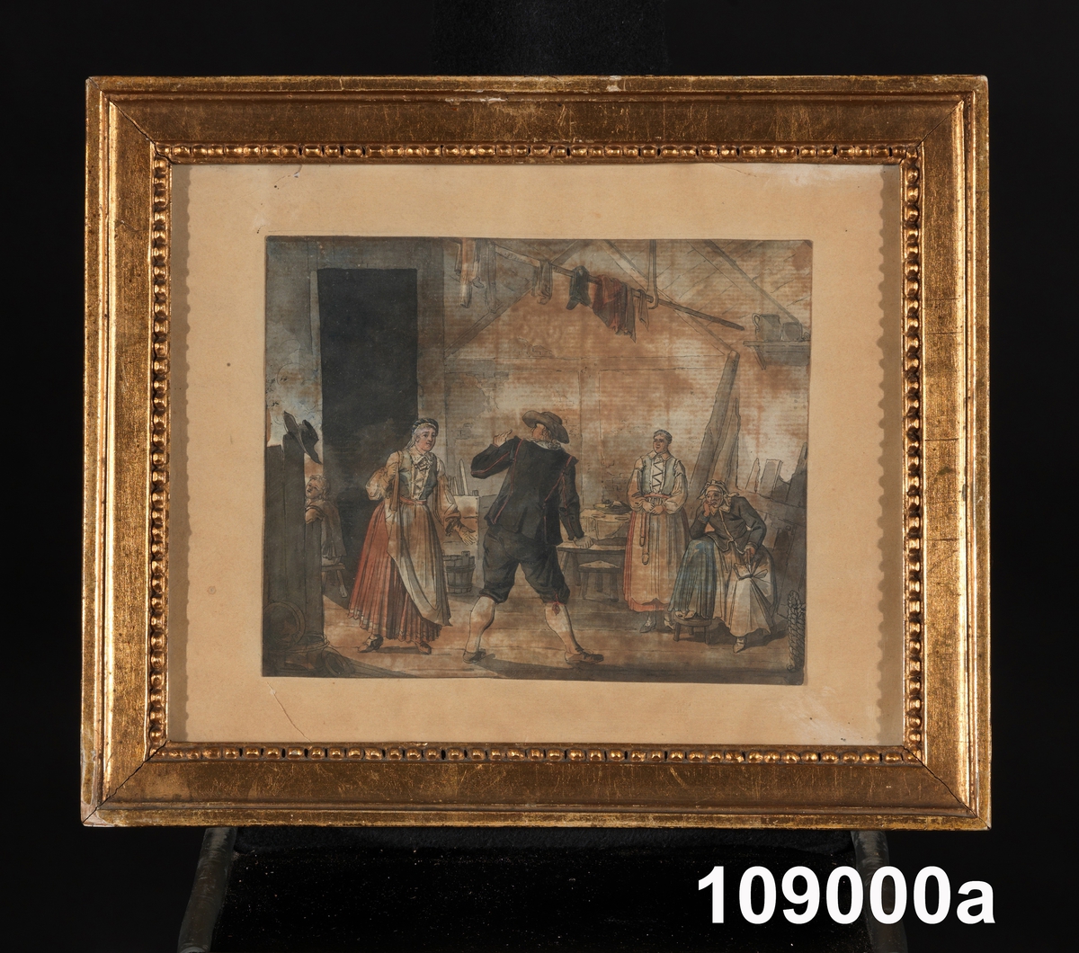 Huvudliggaren:
"a-j, Etsningar, laverade och färglagda, av Elias Martin, med allmogemotiv. Förgyllda originalramar. 1 taval med motiv från Skåne, 1 från Blekinge, 1 från Småland, 1 från Västergötland, 1 från Sörmland, 2 från Dalarna, 1 från Lappland, 2 från Finland."

Katalogkort:
"Konturetsningar, akvarellerade, av J F Martin efter förlagor av Pehr Hilleström d ä, med allmogemotiv. Folklivsskildringar från skåne 1, Blekinge 1, Småland 1, Södermanland 1, Västergötland 1, Dalarna 1, Lappland 1, och 2 från Finland, tillsammans 10. Förgyllda originalramar.
Litteratur: Hans Frölich, Bröderna Elias och Johan Fredrik Martins gravyrer, Stockholm, 1939, s. 87 ff.
LS-H/76" 
(finns ytterligare katalogkort beskrivande varje littera för sig. enligt dessa är etsningarna omatribuerade till Johan Fredrik Martin.).