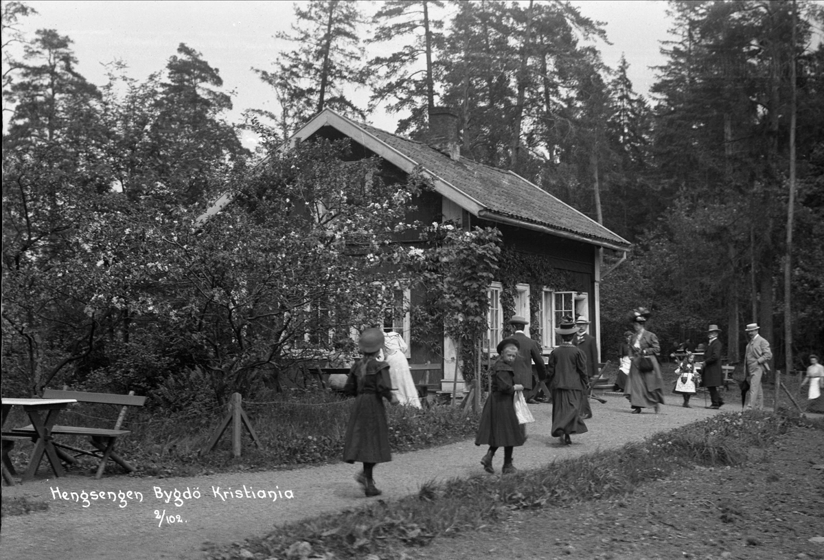 Avfotografert postkort. Hengsåsen kafé, Hengsengen., Bygdøy, Oslo.