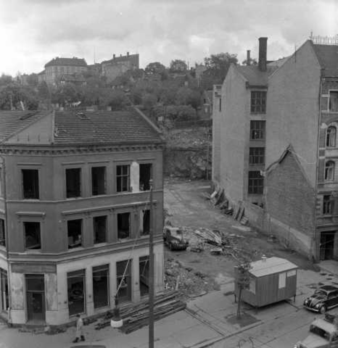 Hus blir revet, Grønland, Oslo 1956.