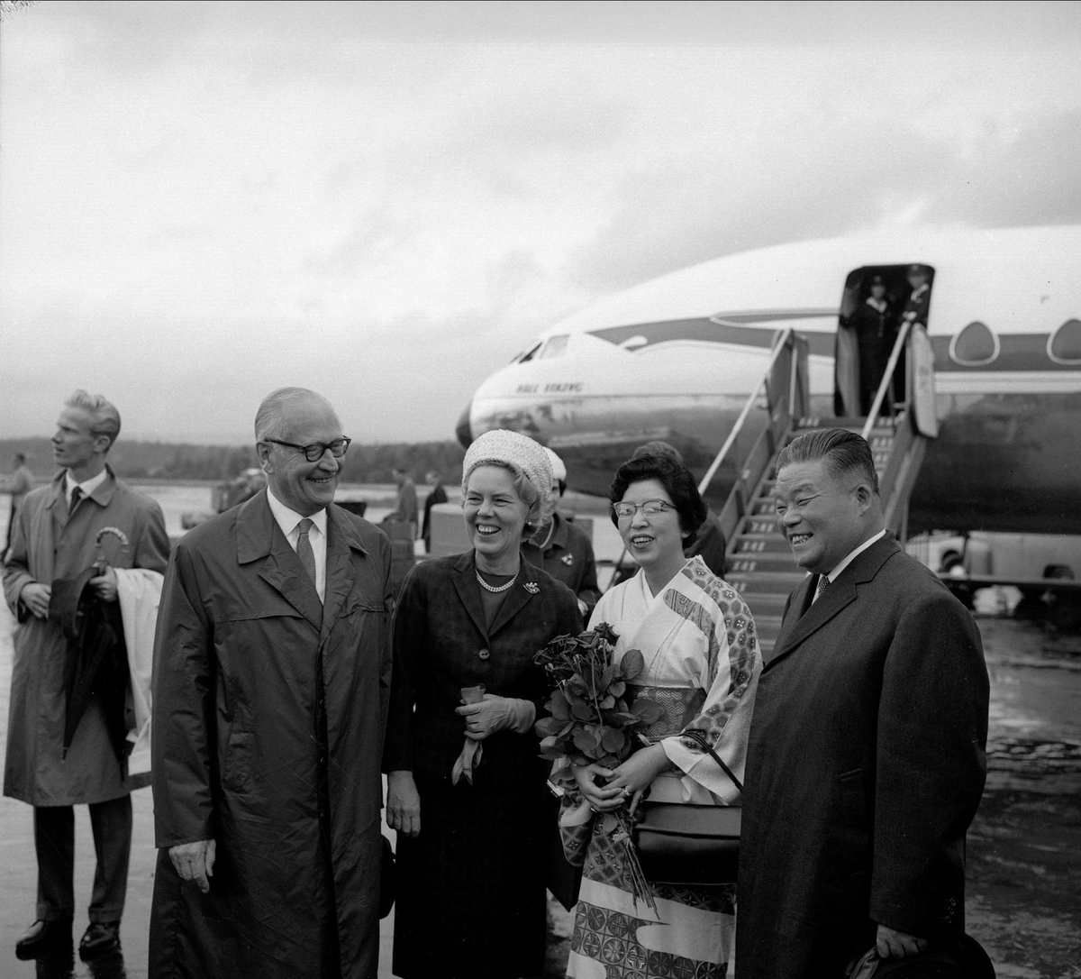 Japansk minister, Fornebu lufthavn?, Oslo, august 1963.