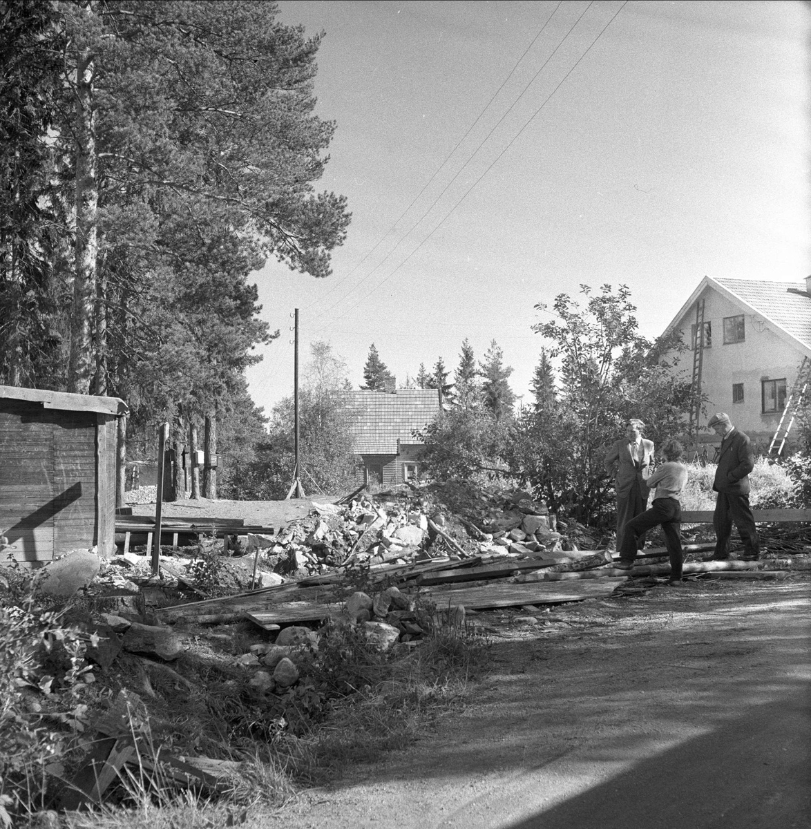 Husbygging på Lørenskog, 19.09.1956