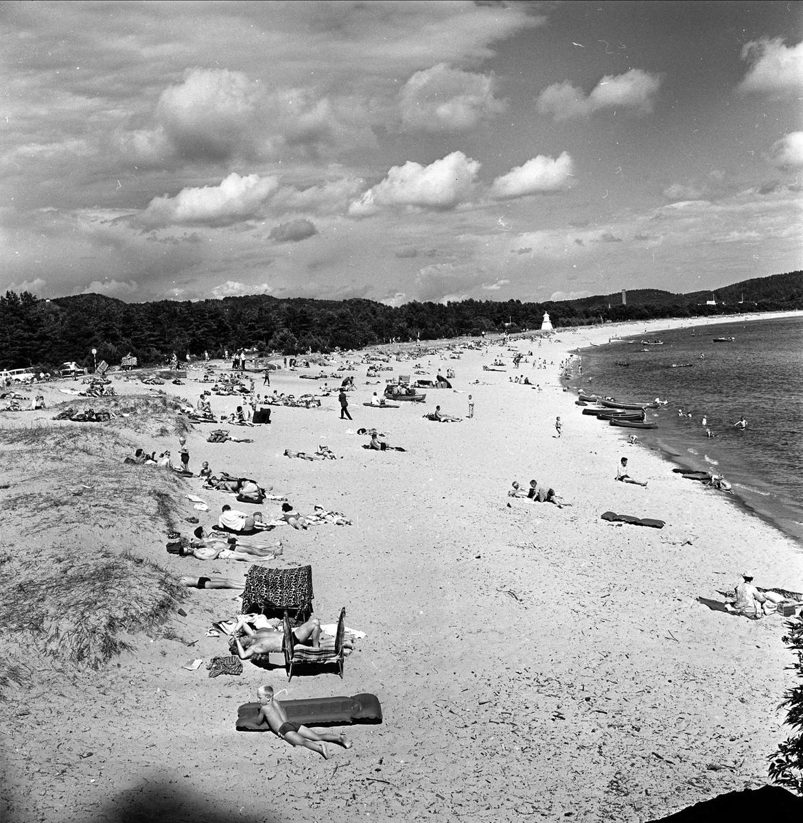 Sjøsanden, Mandal, Vest-Agder. Strandliv.