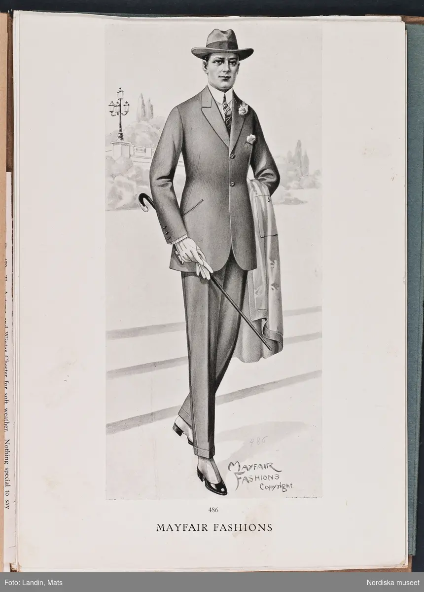 Herrmode, katalog Mayfair Fashions sommaren 1921.