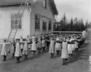 Gymnastiklektion, sannolikt Berge skola, Berge, Timrå socken, Medelpad 1910