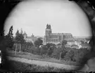 Uppsala domkyrka från Slottsbacken juni 1872