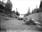 Vägbygge i Ingarö socken, Uppland i september 1923