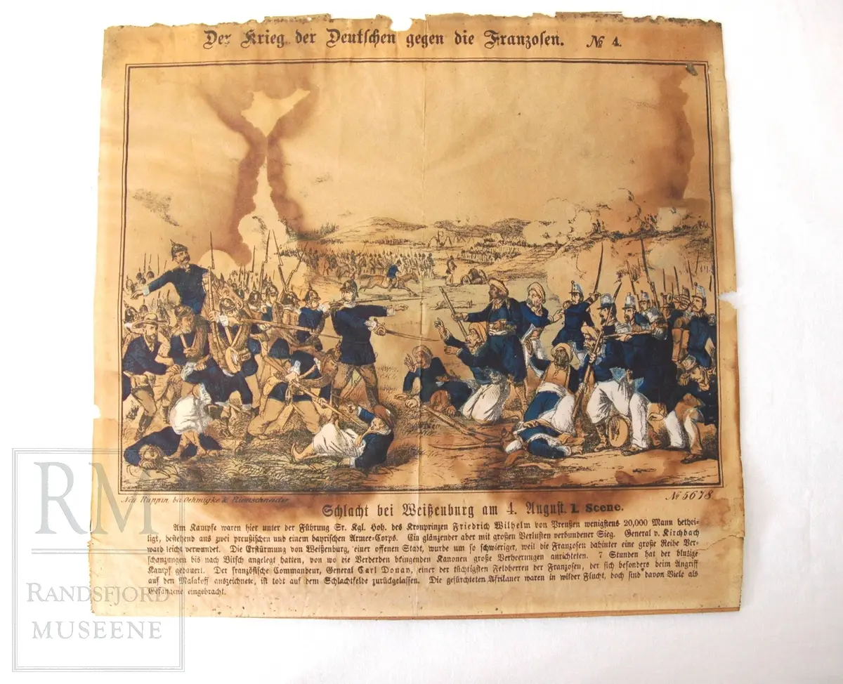 Slaget ved Weissenburg. Infanteriet fra de to hærer møtes.