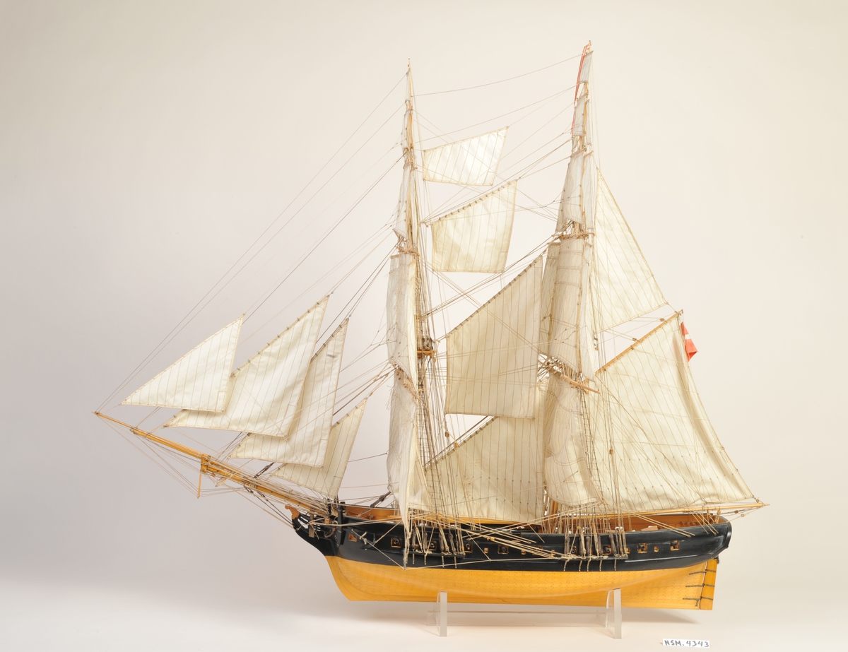 'Lougen' var konstruert av fabrikkmester Stibolt, bygd i København 1805,  overgikk til den norske marine 1816. Solgt til Fredrikstad og ombygget til bark 1825, solgt til Kristiania 1829. Kondemnert  Cuxhaven  1882 og opphugget.