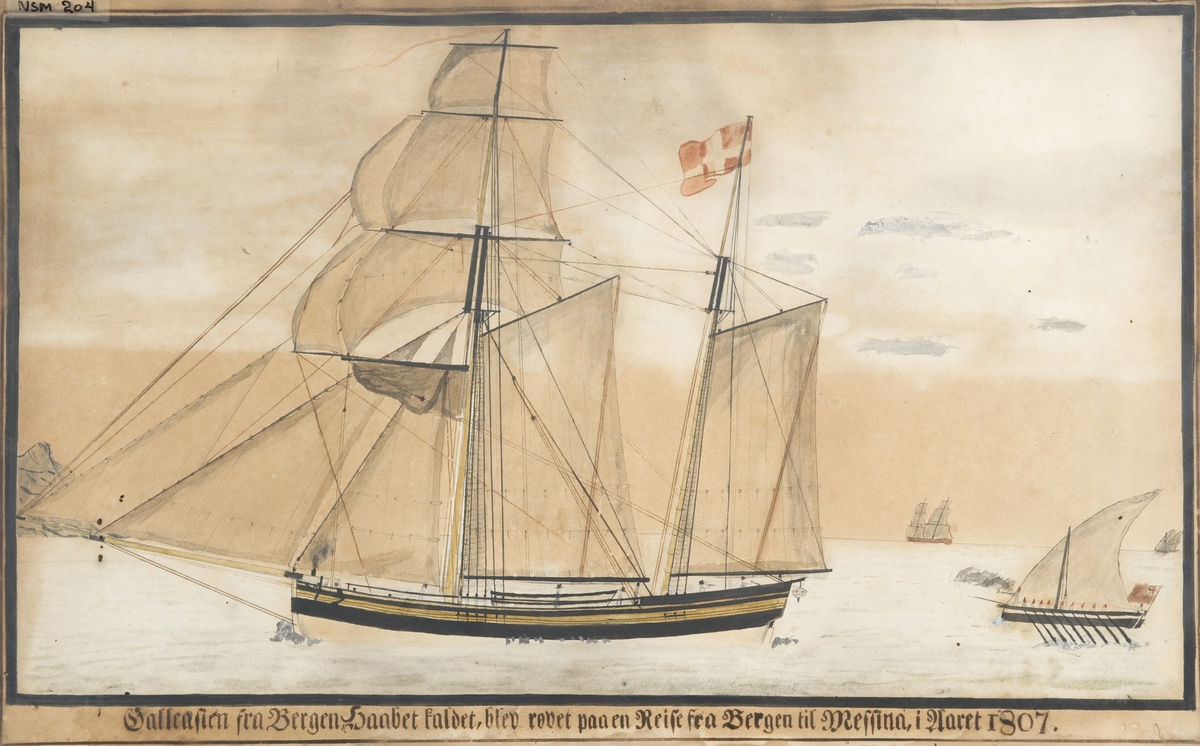 Galeas 'Haabet' av Bergen Danebrog C med 7 i