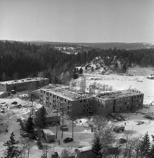 Bostadshus under uppförande. Nordansvindsvägen, Skogslyckan.