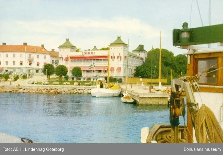 Tryckt text på kortet: "Strömstad. Restaurang Skagerack."