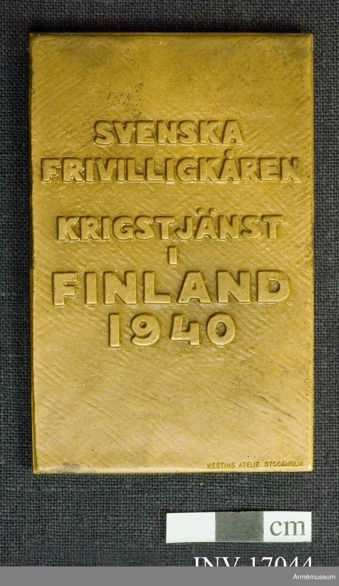 Grupp M II
För svenska frivilligkåren vid krigstjänst i Finland, av brons.