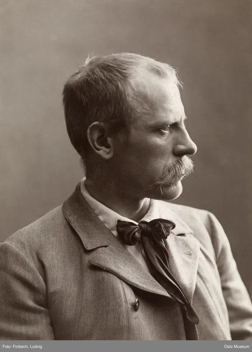 portrett, mann, professor, polarforsker, brystbilde, profil