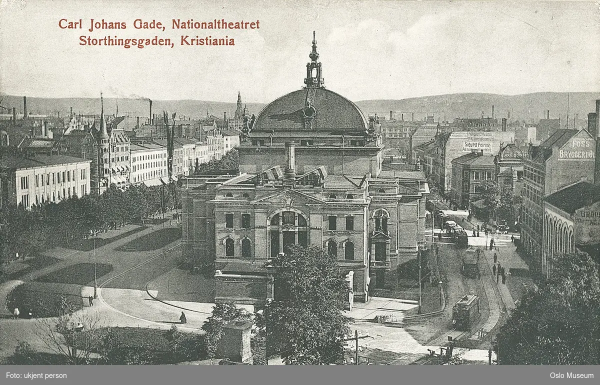 park, Nationaltheatret, Universitetet, forretningsgårder, gateløp, Hotel Continental