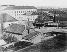 Utsikt från Slottsvallarna i Jönköping (nuvarande Rådhusparken) med Stora Hotellet i bakgrunden.