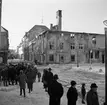 Branden i Elmblads Specialaffär Glas - Porslin vid Hovrättstorget i Jönköping, år 1965.